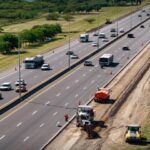La obra pública bonaerense no se detiene. Nuevo 4to. carril de la Autopista Buenos Aires-La Plata.